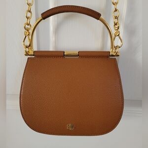 Ralph Lauren Leather Mason Mini Satchel Tan Crossbody